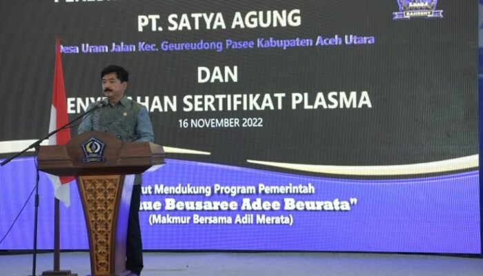 Menteri ATR/BPN Secara Terbuka Dukung Achmad Marzuki Bangun Aceh