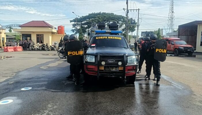 Antisipasi Unjuk Rasa, Polres Langsa Simulasi Pengamanan Kota
