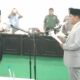 Ketua DPRD kabupaten Padanglawas, Amran Pikal Siregar, S.Sos.I lantik Muhammad Yasin Harahap sebagai PAW anggota DPRD Padanglawas tahun 2019-2024 di ruang Paripurna DPRD Palas, Rabu (2/11). (Waspada.id/Idaham Butar Butar/B)