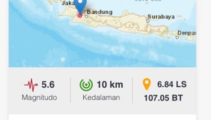 Gempa 5,6 Magnitudo Cianjur Terasa Hingga Jakarta