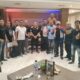 Wakil Ketua Komisi V DPR Aceh, Irpannusir foto bersama dengan Ketua PWI Aceh, Nasir Nurdin didampingi perwakilan Kontingen Porwanas PWI Aceh di Hotel Ascent Premire Kota Malang, Senin malam, 21 November 2022. (Waspada/T.Mansursyah)