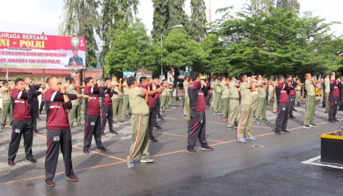 TNI-Polri Aceh Tenggara Kompak Olahraga Bersama