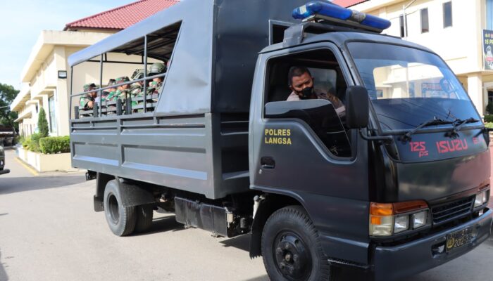 Antisipasi Guantibmas 4 Desember, Polres Langsa Patroli Gabungan