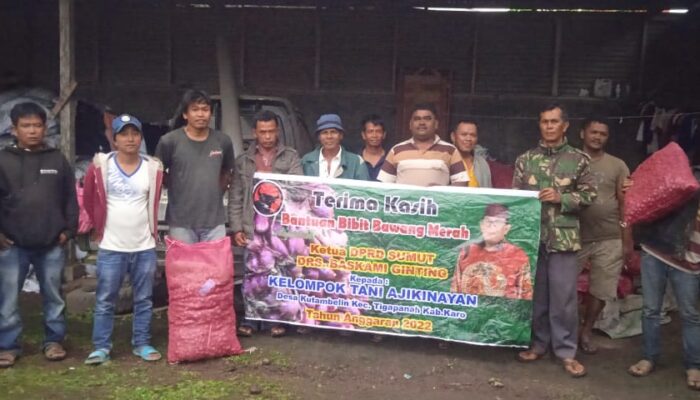 Baskami Salurkan Bantuan Bibit Bawang Merah Dan Pupuk Organik Ke Petani Karo