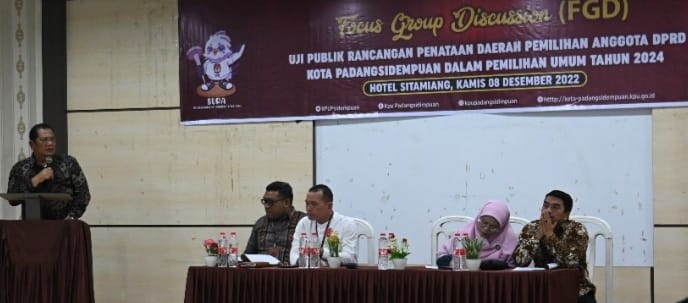 KPU Padang Sidempuan Uji Publik Rancangan Penataan Dapil Pemilu 2024
