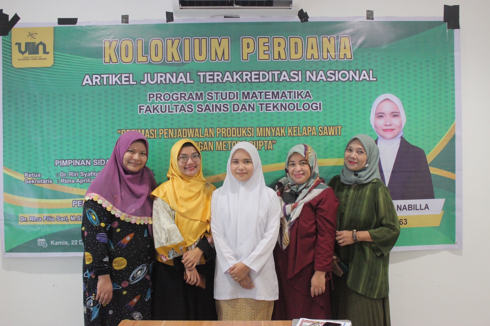 FST-UINSU : Kolokium Perdana S-1 Prodi Matematika Widi Ihdina Nabilla Bisa Jadi Pilihan Populer Mahasiswa