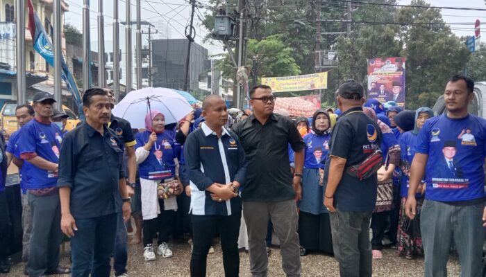 Daftar Caleg DPRD Sumut, Ratusan Massa Pendukung Antarkan Rahmansyah Sibarani ke Kantor NasDem
