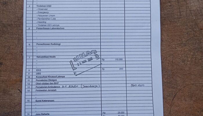 Biaya Ambulan Ditagih RSUD Pada Pemegang Kartu BPJS