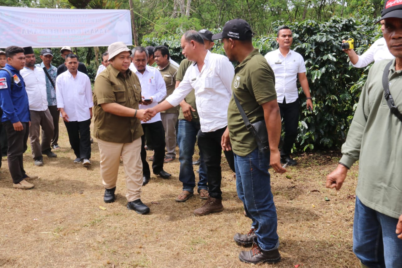Bupati Tapsel Serahkan Bibit Kopi Dan Ternak Ayam Di Desa Sampean