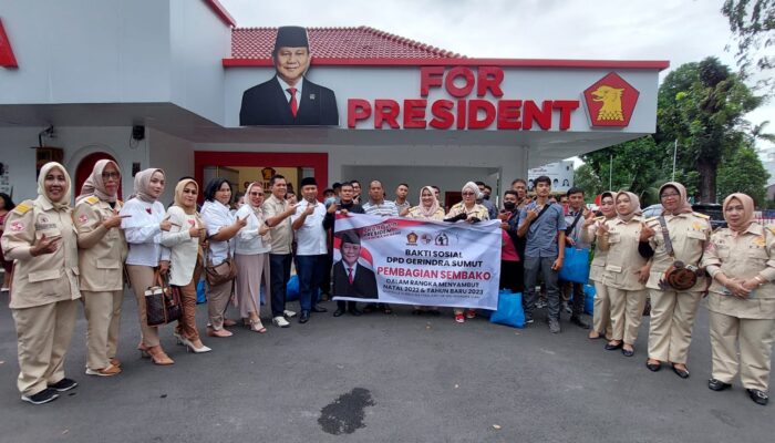 Gerindra Sumut Bagikan Ratusan Paket Sembako