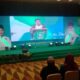KETUA Umum DPP PKB, Muhaimin Iskandar yang akrab disapa Gus Muhaimin menyampaikan pidato politiknya sekaligus membuka musyawarah pimpinan wilayah (Muspimwil) PKB Sumut di Hotel Santika Medan, Minggu (18/12). Waspada/Partono Budy