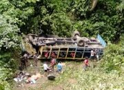 Truk Angkut Sepeda Motor Terjun Ke Jurang Agara