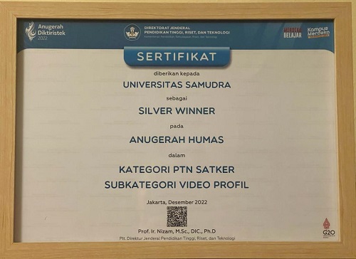 Universitas Samudra Raih Silver Winner Anugerah Humas Kemendikbud Ristek Universitas Samudra Raih Silver Winner Anugerah Humas Kemendikbud Ristek