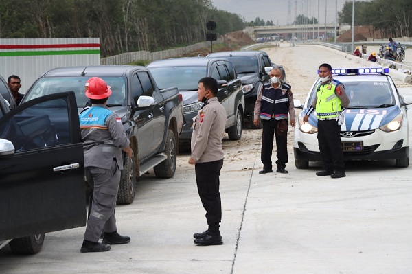 Kapolres Simalungun Simulasi Pengamanan Jalur Alternatif Tol Sinaksak