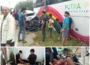 Bus Putera Pelangi Kontra Toyota Innova Di Jalinsum Besitang