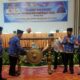 BUPATI Deliserdang H.Ashari Tambunan didampingi Ketua DP Korpri Provsu Dr.H.Arsyad Lubis,MM, Sekretaris DP Korpri Provsu Dr.Kaiman Turnip, dan Sekdakab Deliserdang H.Timur Tumanggor,S.Sos,MAP, memukul gong sekaligus membuka Musyawarah Korpri Kabupaten Deliserdang Tahun 2022 di Wing Hotel Kualanamu Kecamatan Batangkuis, Rabu (14/12).- (Waspada/Khairul K Siregar/B)