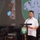Pj.Gubernur Aceh Achmad Marzuki, saat memberikan sambutan pada peringatan HUT Kodam Iskandar Muda ke-66 Tahun 2022 di lapangan hijau Makodam IM, Banda Aceh, Jumat (23/12/22). (Waspada/T.Mansursyah)