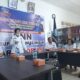 Kepala BNNK Simalungun, AKBP Suhana Sinaga, saat paparan pencapaian target dalam konferensi pers akhir tahun 2022 yang digelar di kantor BNNK Simalungun di Pamatangraya, Rabu (28/12).(Waspada/Hasuna Damanik).