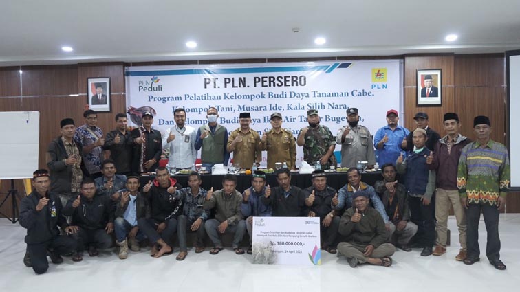 Kelompok Tani Kala Silih Nara di sekitar proyek PLTA Peusangan 1&2 (88 MW), di Kabupaten Aceh Tengah, yang sebelumnya mendapatkan Pelatihan dan Budidaya Tanaman Cabai merupakan salah satu penerima manfaat TJSL PLN Peduli yang kini mendulang sukses.