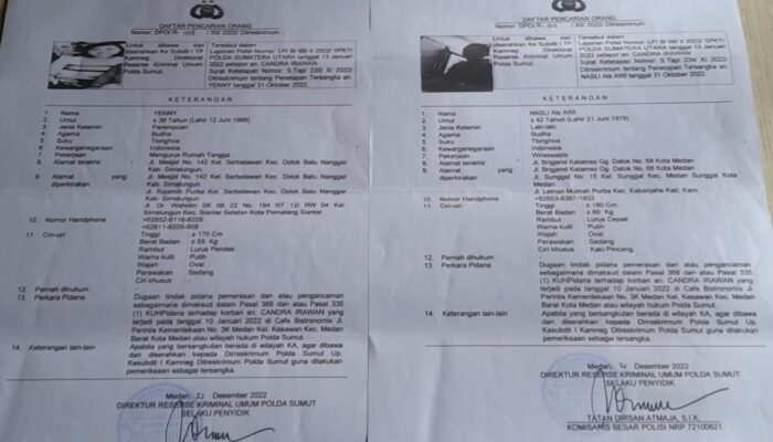 Korban Pemerasan Desak Poldasu Serius Tangkap Dua DPO