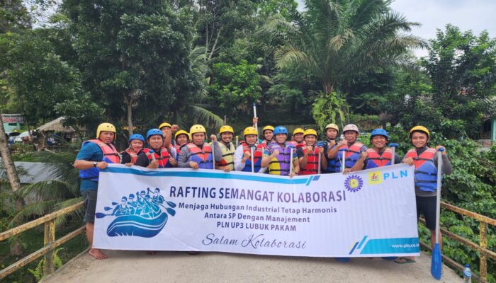 SP Dan Manajemen PLN Lubukpakam Rafting Bersama Jelajahi Sungai Padang