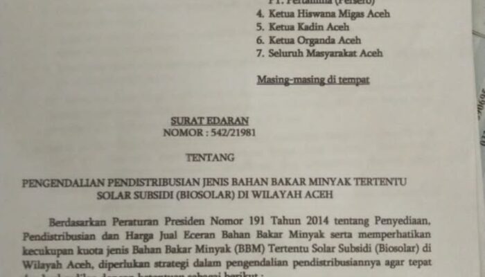 Pembelian BBM Subsidi Jenis Solar Di Aceh Mulai Dibatasi