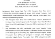 KPU Batubara Tetapkan Hasil Seleksi PPS Pemilu 2024