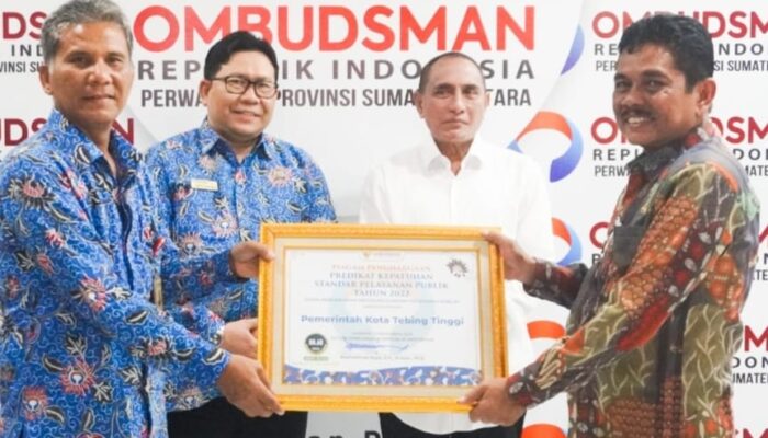 Tebingtinggi Peringkat Ke-4 Penghargaan Ombudsman Sumut Tahun 2022