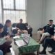 Kasubbid Penmas Polda Sumut AKBP Hermansyah saat berkunjung ke Kantor Dinas Kominfo Toba, Rabu (11/1). Waspada/Ramsiana Gultom