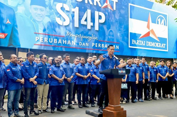 Ketua Umum Partai Demokrat, Agus Harimurti Yudhoyono, saat menyampaikan pidatonya. Waspada/Ist