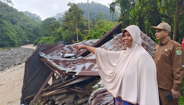 Satu Rumah Warga Tangse Ambruk Terseret Arus Sungai
