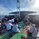 Suasana acara doa bersama di atas kapal KMP. BRR kamis (19/01/23) pagi. (Waspada/Ist)