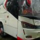 BUS Putra Pelangi nomor polisi (nopol) BL7685 AA yang menabrak dua pelajar hingga tewas diamankan di Pos Lantas. Waspada/Asrirrais