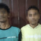Kedua tersangka diduga sebagai pengedar narkotika jenis sabu dan barang bukti ketika diamankan di Mako Polres Simalungun, (Waspada/ist).