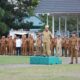 Pj. Wali Kota Lhokseumawe Dr. Drs Imran M.Si, MA.Cd bertindak sebagai inspektur upacara yang berlangsung di lapangan Hirak Kec. Banda Sakti setempat, Senin (30/1). Waspada/Zainuddin Abdullah