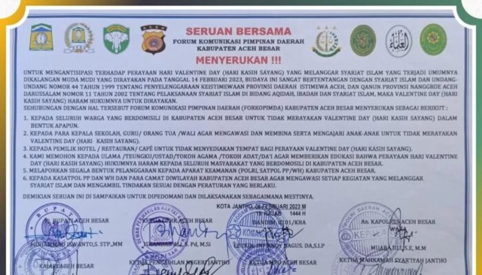 Di Aceh Besar, Valentine Day Haram