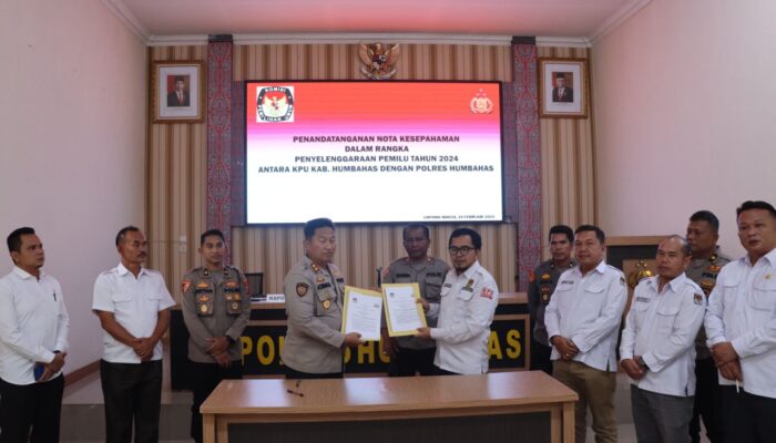 Kapolres Dan Ketua KPUD Humbahas Teken Kesepahaman