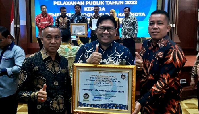 Pemko Subulussalam Raih Kualitas Tinggi Kepatuhan Standar Pelayanan Publik