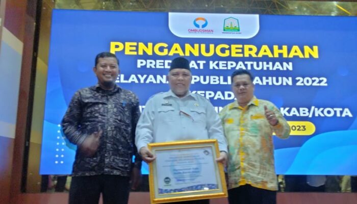 Abdya Terima Predikat Zona Hijau Kepatuhan Ombudsman RI