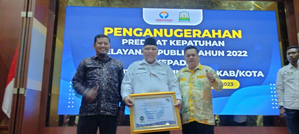 Abdya Terima Predikat Zona Hijau Kepatuhan Ombudsman RI