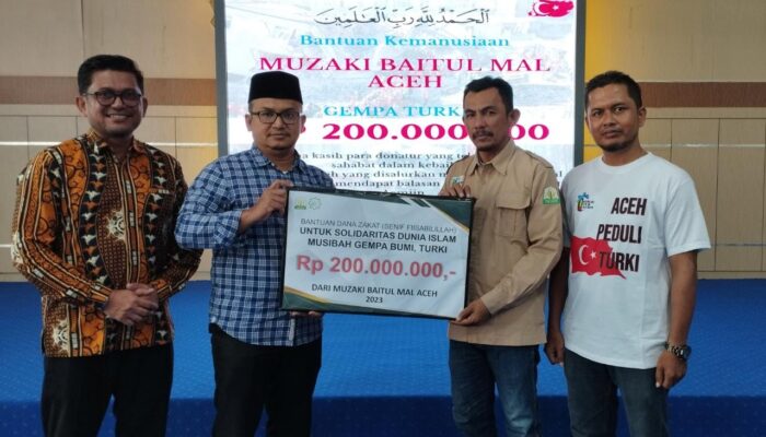 Baitul Mal Aceh Serahkan Bantuan Rp205 Juta Untuk Korban Gempa Turki