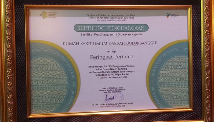 RSUD Doloksanggul Belanja Tertinggi Alkes PDN