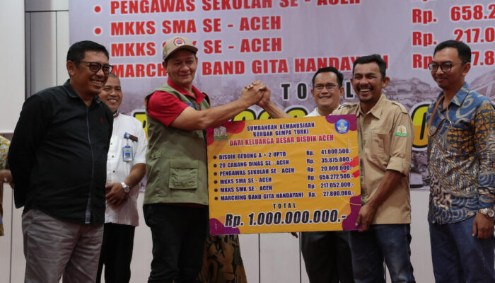 Solidaritas Untuk Turki: Keluarga Besar Disdik Aceh Sumbang Rp1 Miliar Lebih