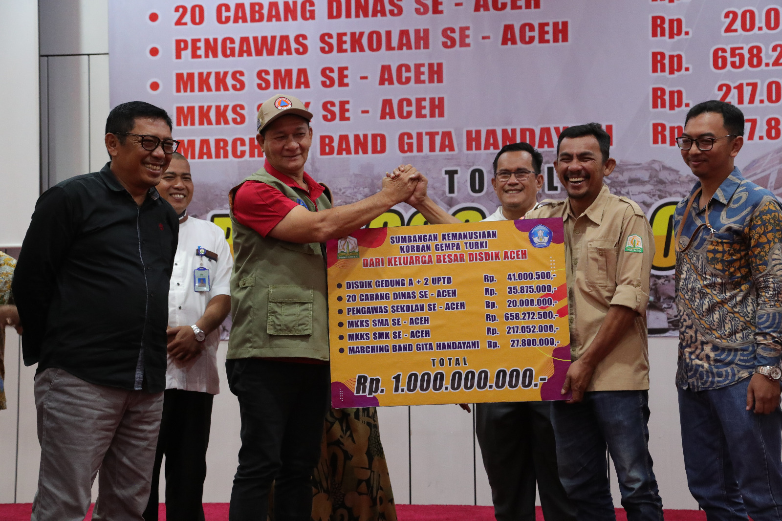 Solidaritas Untuk Turki: Keluarga Besar Disdik Aceh Sumbang Rp1 Miliar Lebih