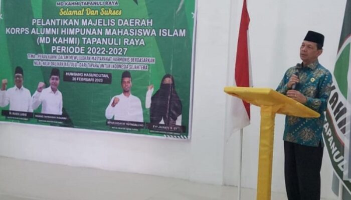 Syahrul Pasaribu Di Pelantikan MD KAHMI Tapara, Yakin Usaha Sampai