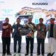 Kepala Bagian Pengawas Perbankan OJK KR 5 Sumbagut Bone Quary, SEPV Consumer Banking BSI Wawan Setiawan, Wakil Wali kota Medan H Aulia Rachman, Deputi Kepala Perwakilan Bank Indonesia Provinsi Sumut Azka Subhan Aminurridho, dan Regional CEO Region II BSI Medan Joni Haryanto saat pembukaan Life With BSI Expo di Plaza Medan Fair, Kamis (2/3).