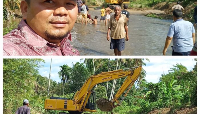 Ekskavator Dikerahkan Tangani Irigasi Rusak Di Madina