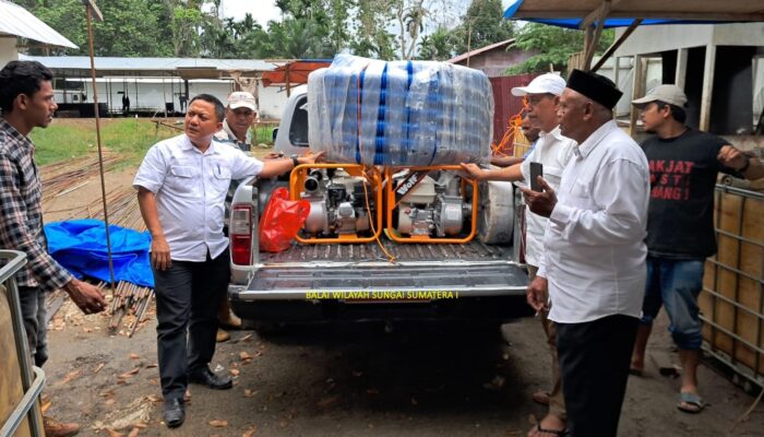 Petani Manfaatkan Pompa Air Untuk Mengairi Sawah