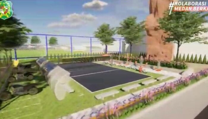 <em>Revitalisasi Lapangan Gajah Mada Sudah Mencapai 80%, Kadispora Kota Medan : Pengerjaan Akan Selesai Sebelum Idul Fitri</em>