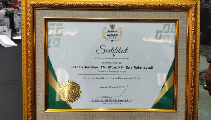 Gubsu Terima Baznas Award 2023 Dari Wapres RI